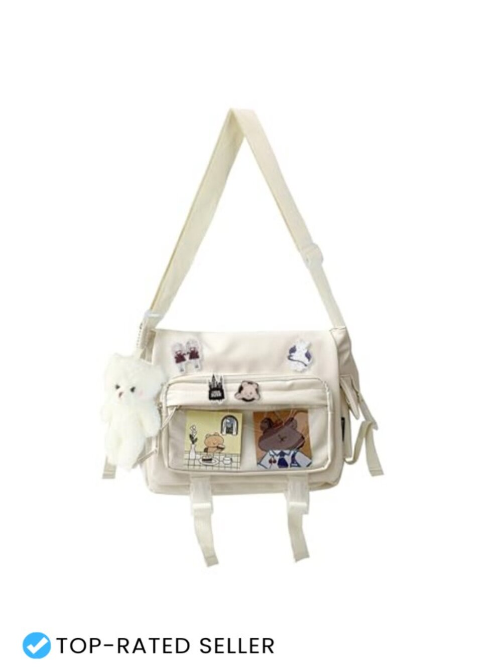Kawaii Ita Crossbody Bag Nylon Messenger with Transparent Display Window